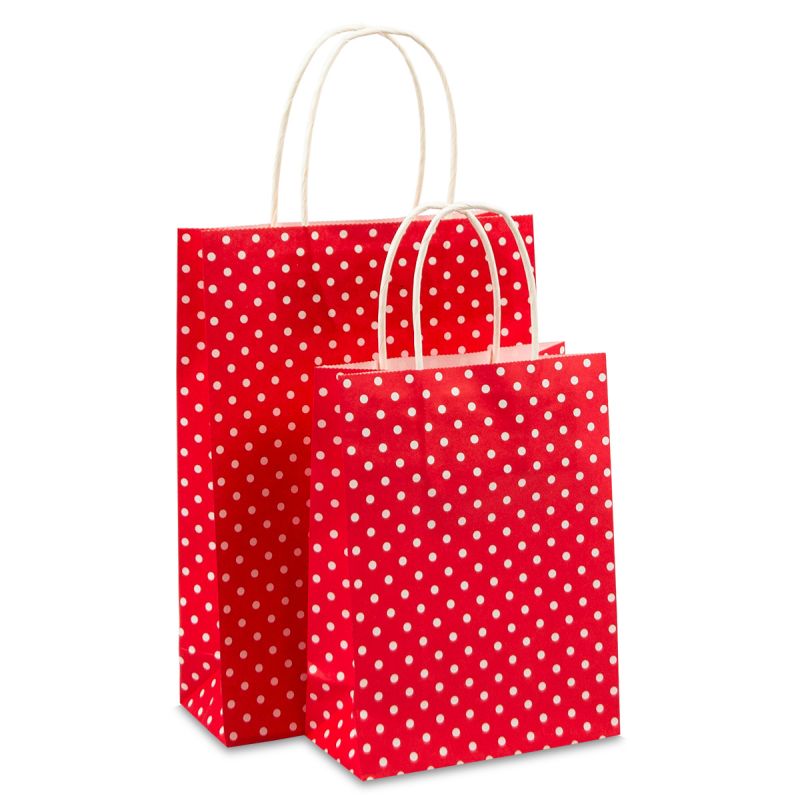 Papiertaschen mit gedrehte Kordeln - Polka Dot